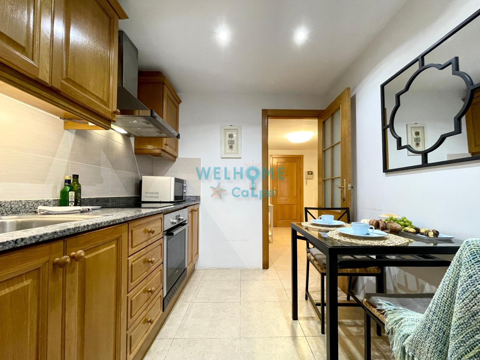 Manzana Bonito Y Comodo Apartamento Con Piscina カルプ エクステリア 写真